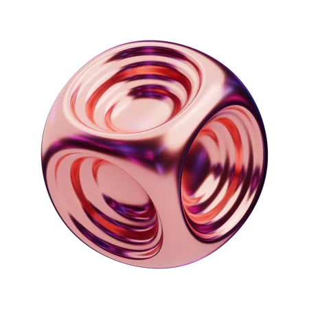 Orbe abstrait chromatique avec des indentations circulaires  3D Icon