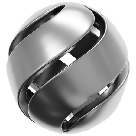 Orbe de barra cromada  3D Icon