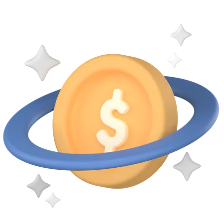 Dinheiro E Moeda Em Orbita 3D Icon