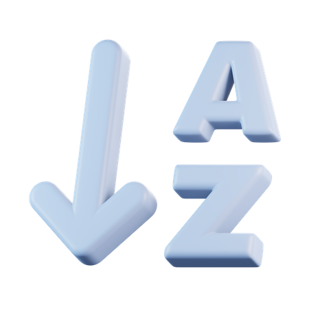 Ordem crescente do alfabeto  3D Icon