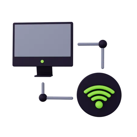 Wifi de la computadora  3D Icon