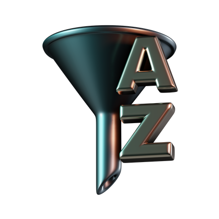 Ordenar alfabeto crescente  3D Icon