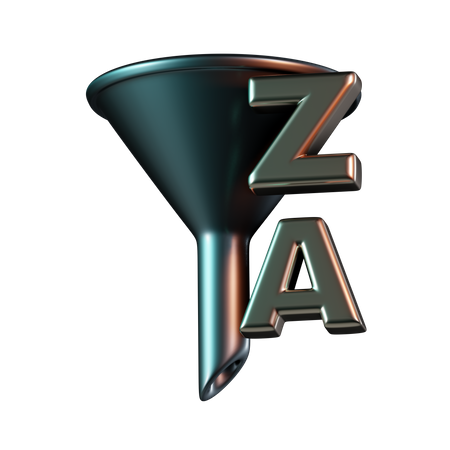 Ordenar alfabeto decrescente  3D Icon