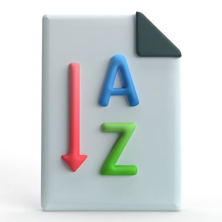 Ordenar em ordem decrescente  3D Icon
