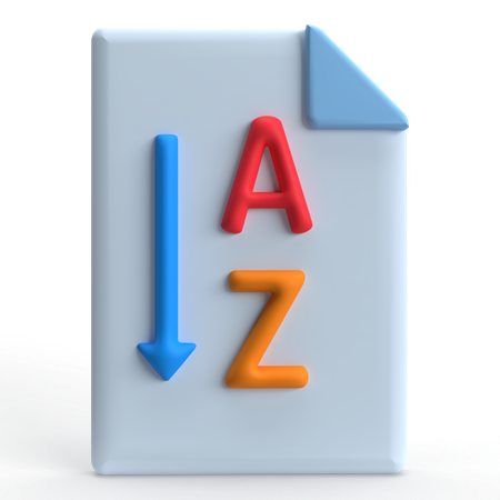 Ordenar em ordem decrescente  3D Icon