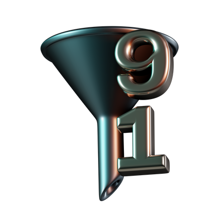 Ordenar número decrescente  3D Icon