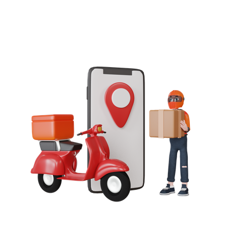 Order location from smartphone  3D Icon