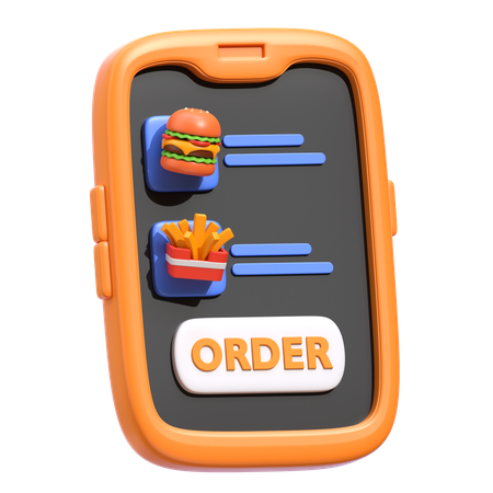 Order Online Food  3D Icon