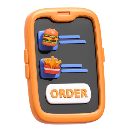 Order Online Food  3D Icon