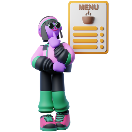 Ordering Coffee  3D Illustration