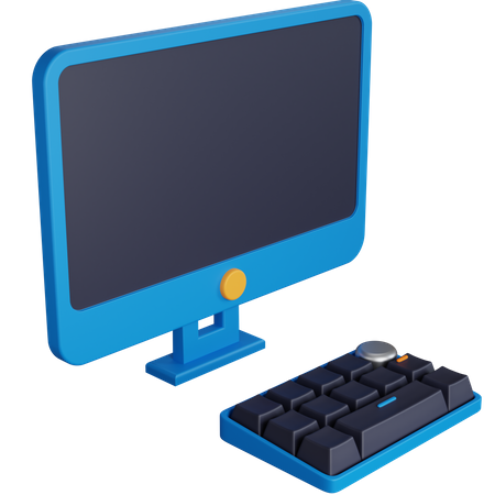 Ordinateur avec clavier  3D Icon