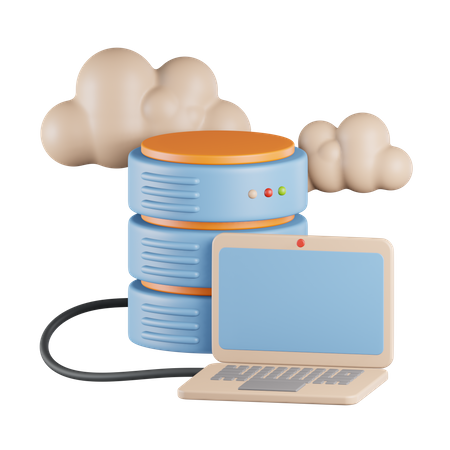 Ordinateur connecté à la base de données  3D Icon