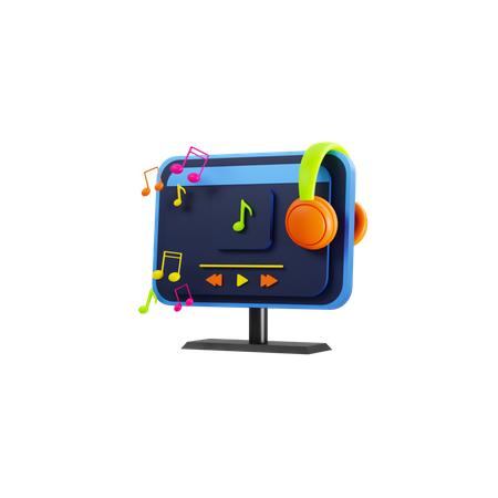 Lecteur de musique informatique  3D Icon