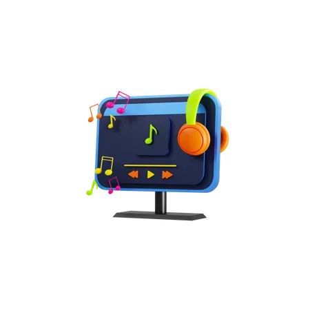 Lecteur de musique informatique  3D Icon