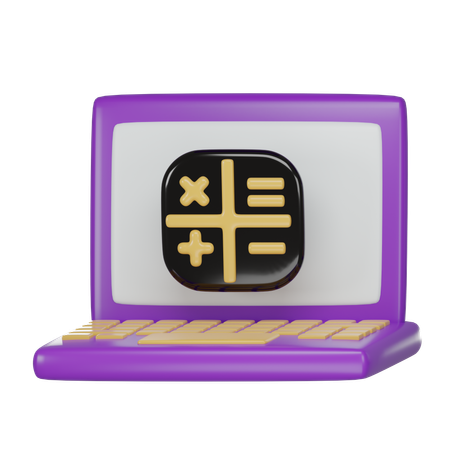 Calculatrice d'ordinateur portable  3D Icon