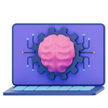 Ordinateur portable d'apprentissage automatique  3D Icon