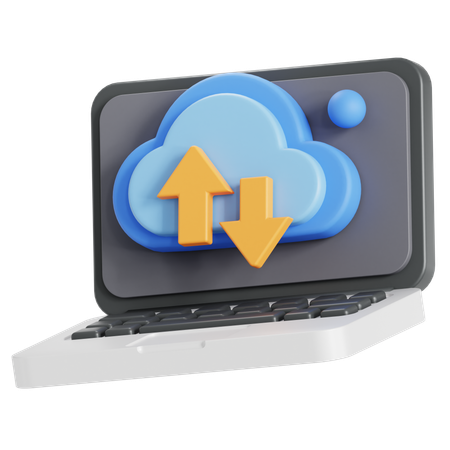 Ordinateur portable en nuage  3D Icon