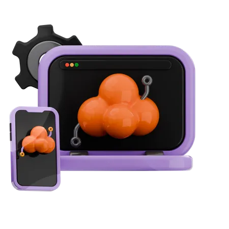 Nuage pour ordinateur portable  3D Icon