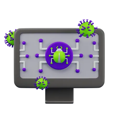 Virus informatique infecté  3D Icon