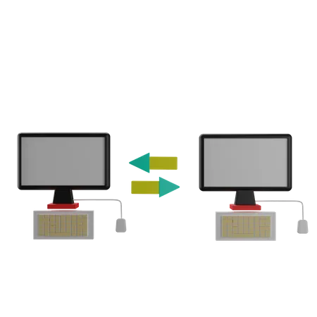 Ordinateurs connectés  3D Icon