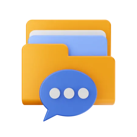 Ordner Chat  3D Icon