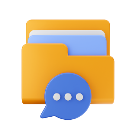 Ordner Chat  3D Icon