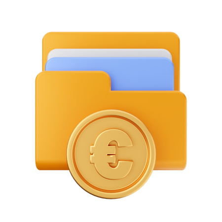 Ordner euro  3D Icon