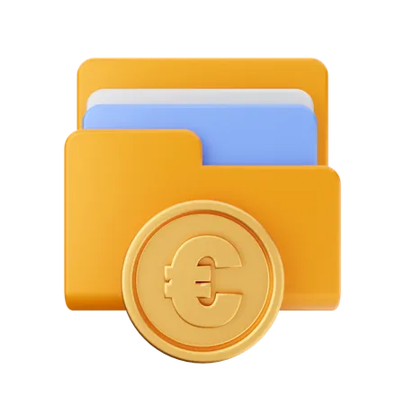 Ordner euro  3D Icon