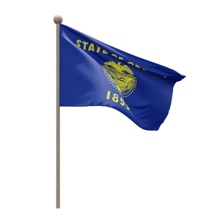 Oregon Flagpole  3D Flag