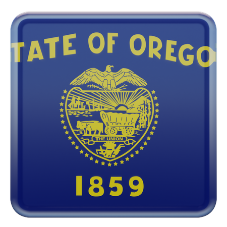 Oregon Square Flag  3D Icon