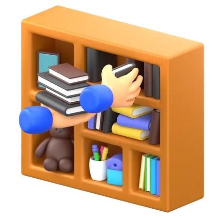 Organazing Books  3D Illustration