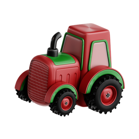 Organic Farm Tractor  3D Icon