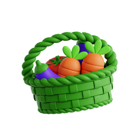 Organic Produce Basket  3D Icon