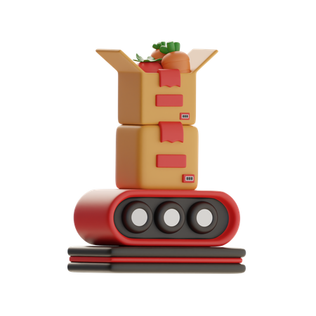 Organic Produce Conveyor  3D Icon