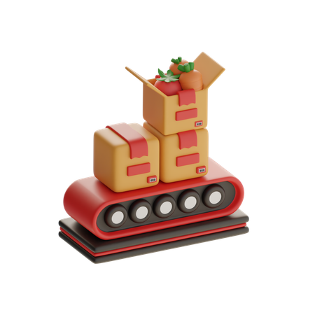 Organic Produce Conveyor  3D Icon