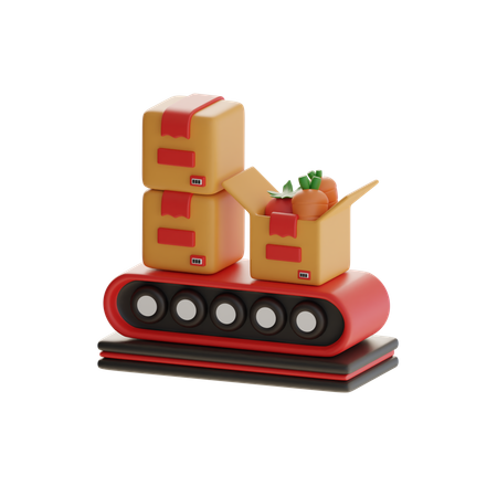 Organic Produce Conveyor  3D Icon