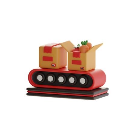 Organic Produce Conveyor  3D Icon
