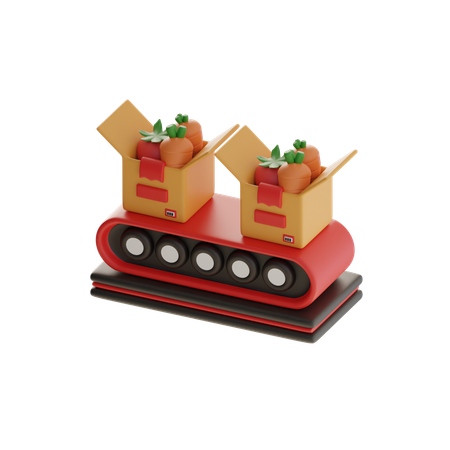 Organic Produce Conveyor  3D Icon