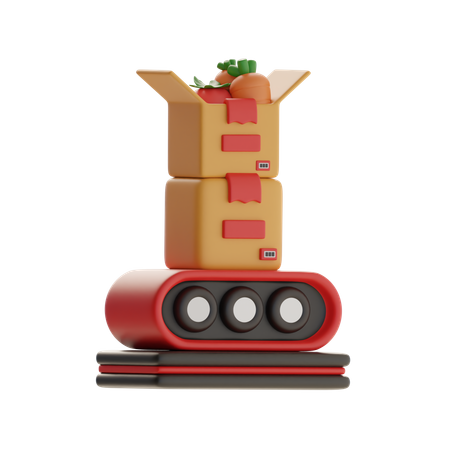 Organic Produce Conveyor  3D Icon