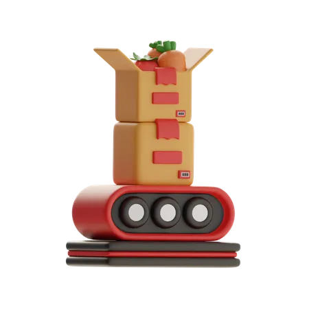 Organic Produce Conveyor  3D Icon