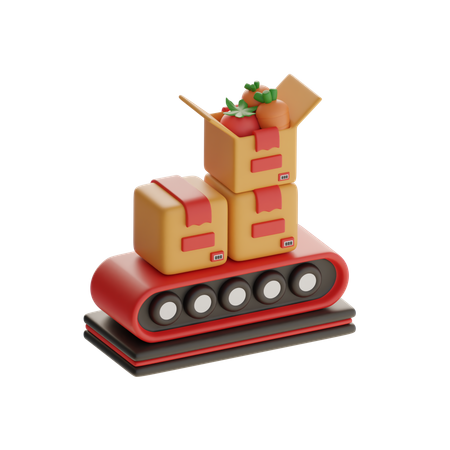 Organic Produce Conveyor  3D Icon