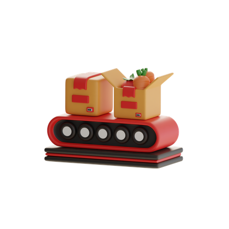 Organic Produce Conveyor  3D Icon