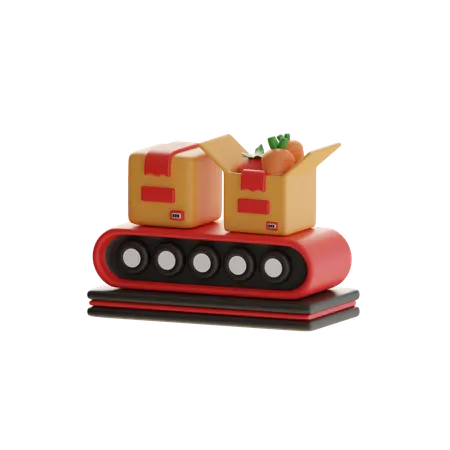 Organic Produce Conveyor  3D Icon