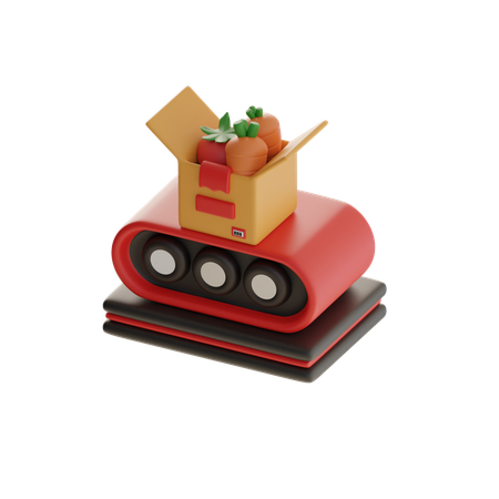 Organic Produce Conveyor  3D Icon