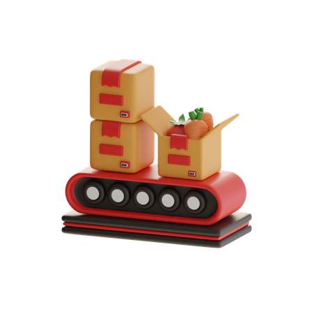 Organic Produce Conveyor  3D Icon