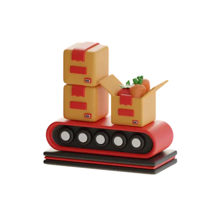 Organic Produce Conveyor  3D Icon