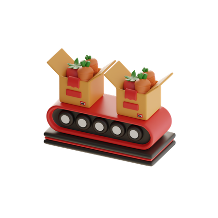 Organic Produce Conveyor  3D Icon