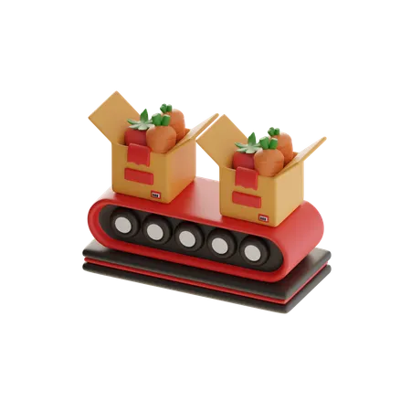 Organic Produce Conveyor  3D Icon