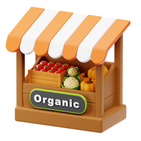 Organic Vegetable Store  3D Icon