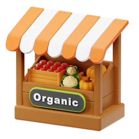 Organic Vegetable Store  3D Icon